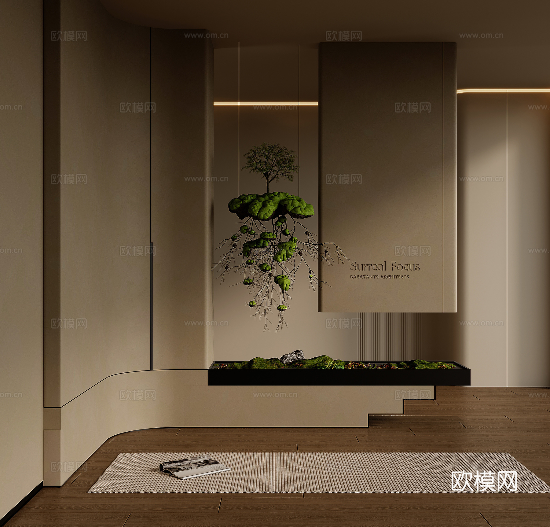 法式奶油风玄关 玄关背景su模型