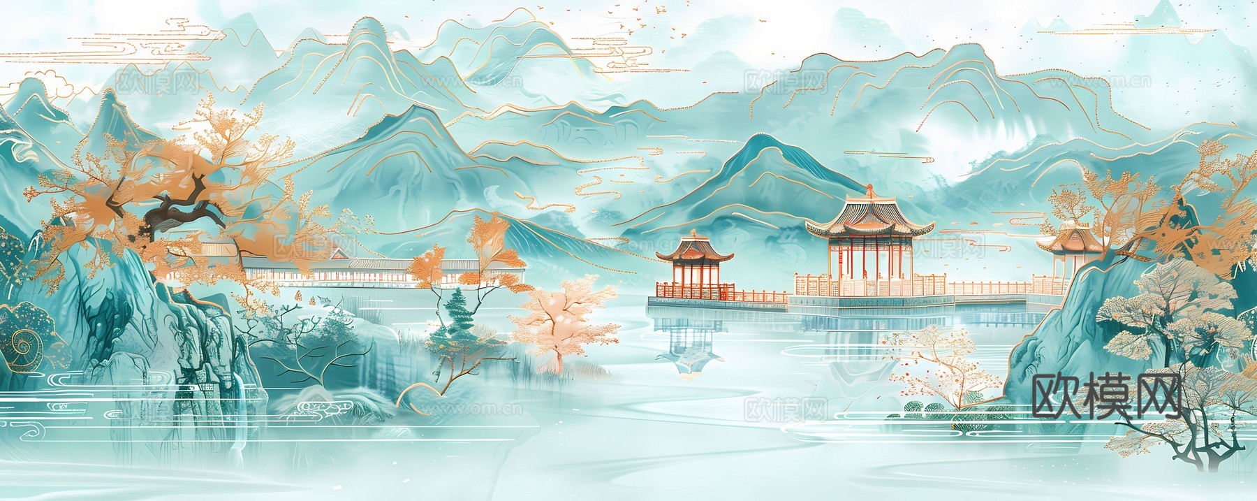 新中式国风壁纸壁画