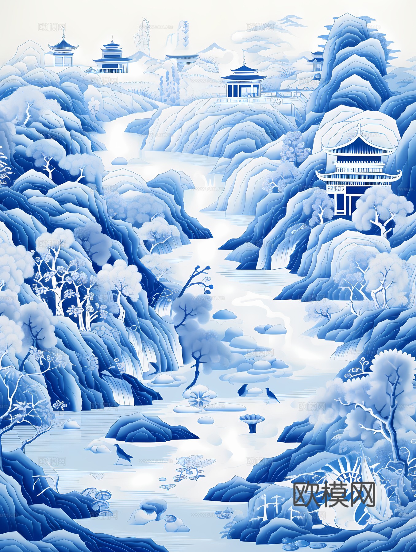 新中式国风壁纸壁画