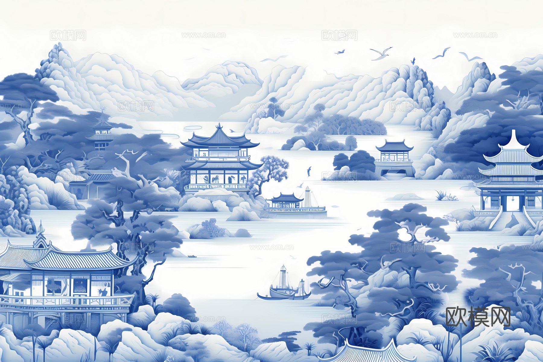 新中式国风壁纸壁画