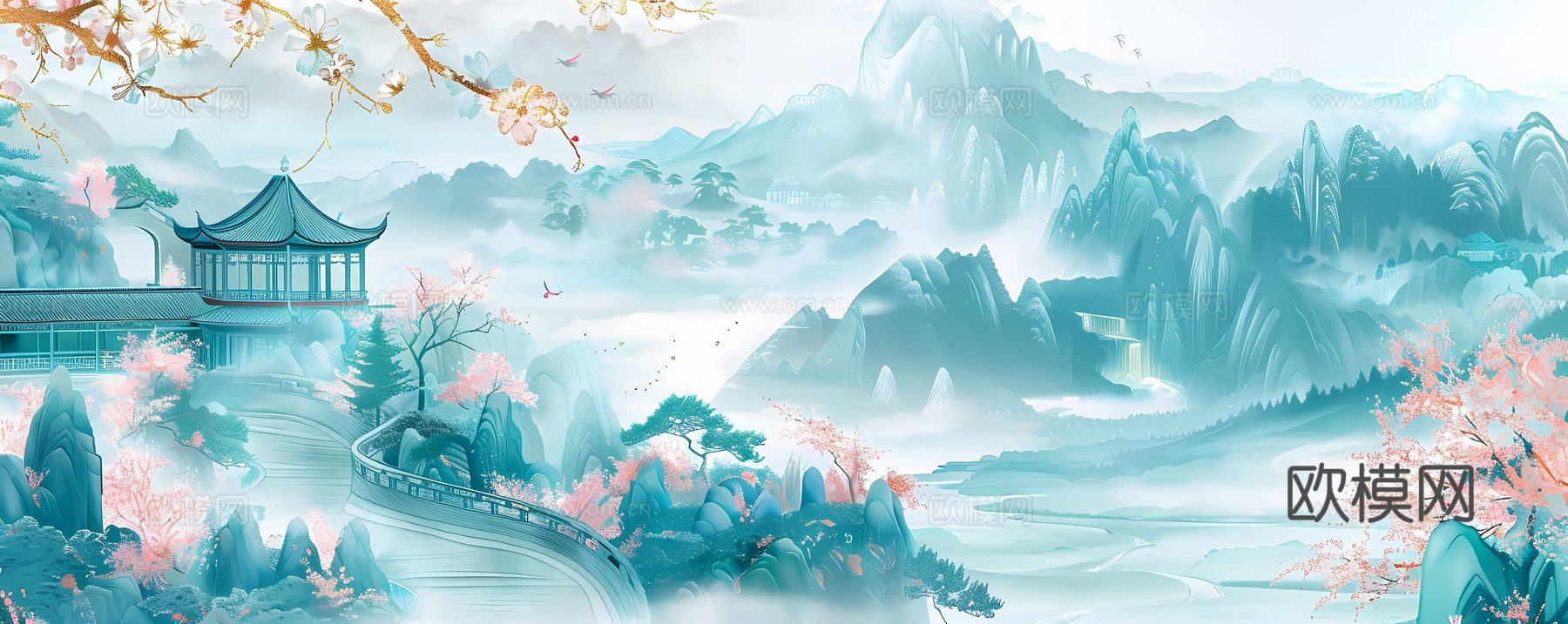 新中式国风壁纸壁画