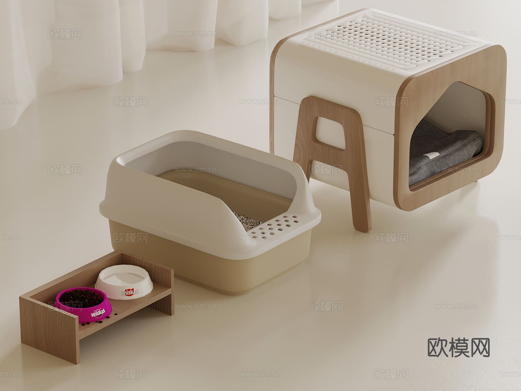 宠物用品 现代猫舍3d模型
