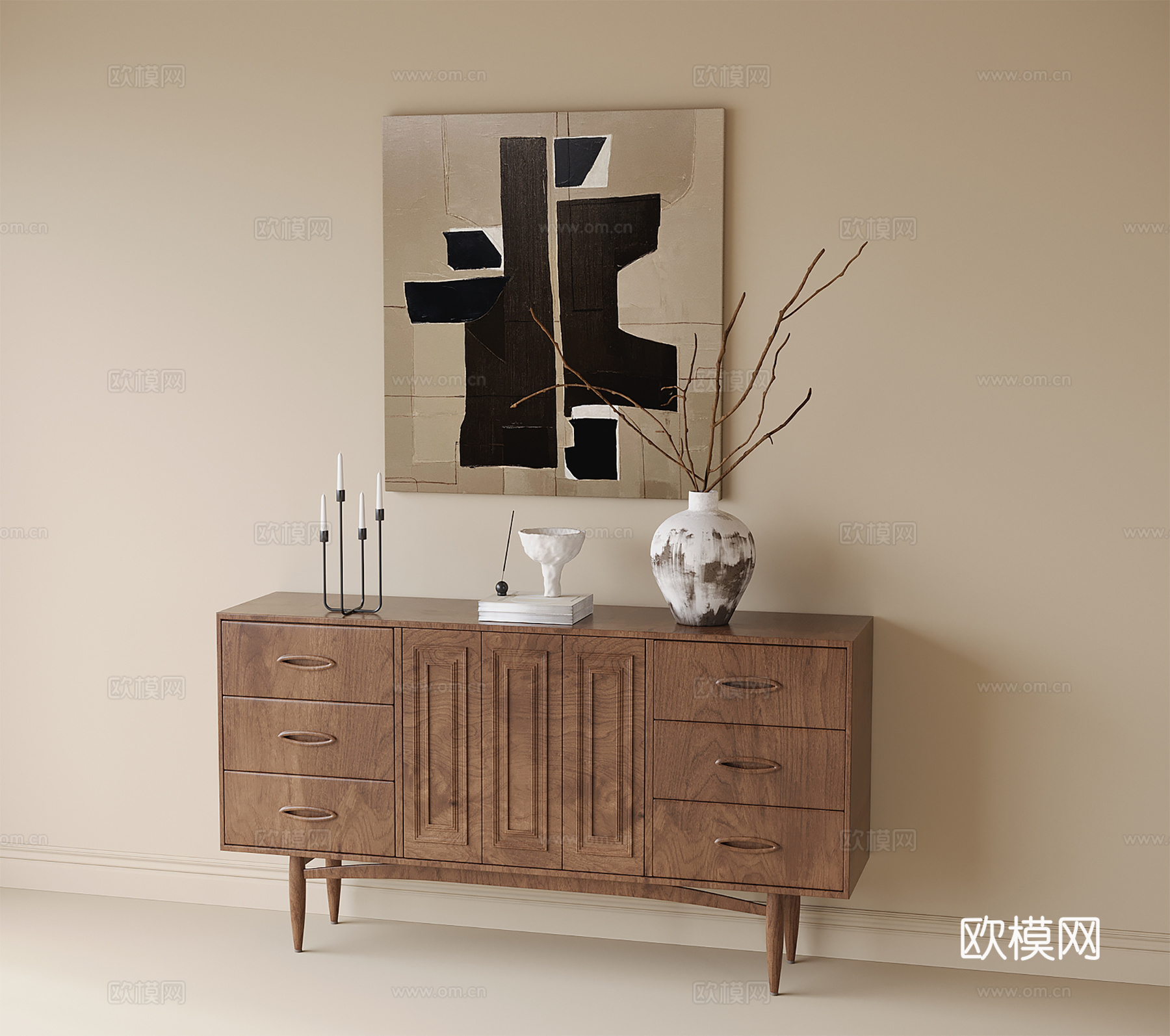 现代玄关柜 边柜3d模型