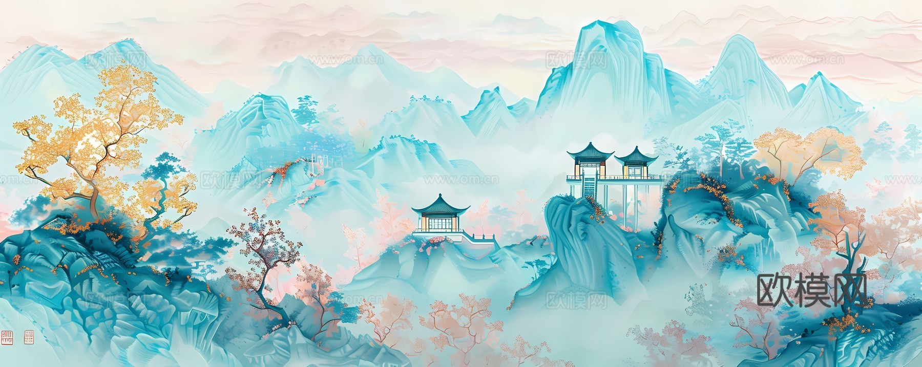 新中式国风壁纸壁画