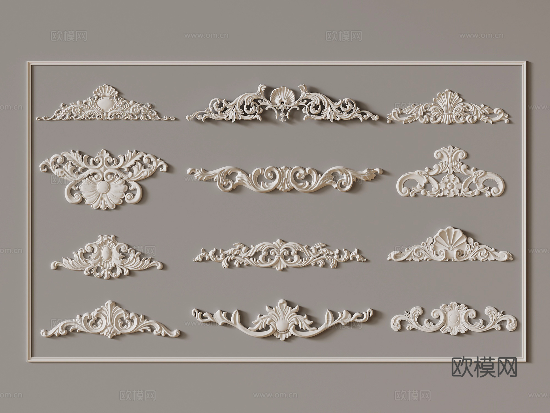 法式复古风雕花3d模型