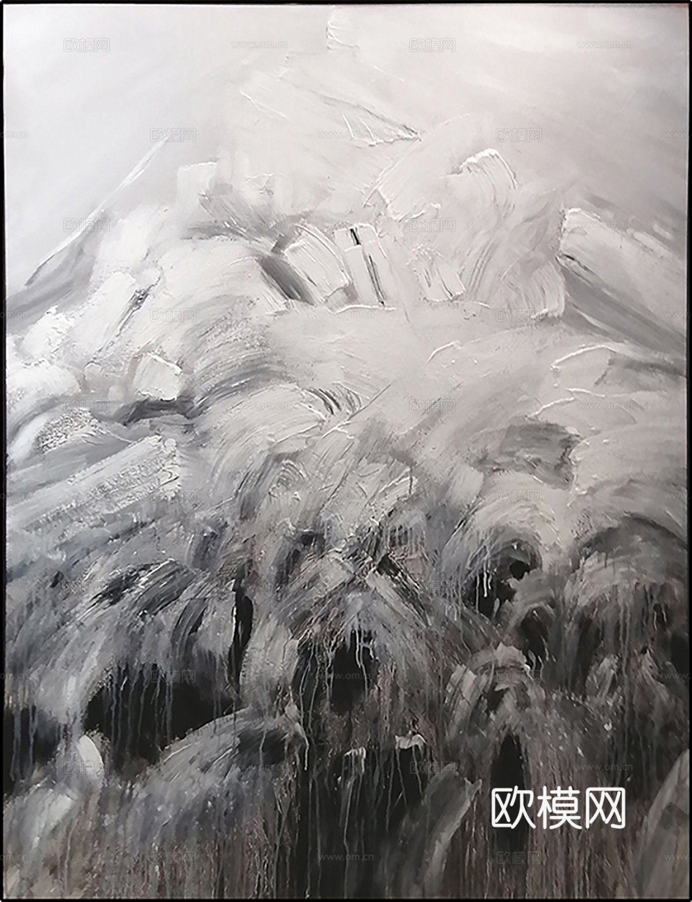 现代油画笔触抽象装饰画贴图