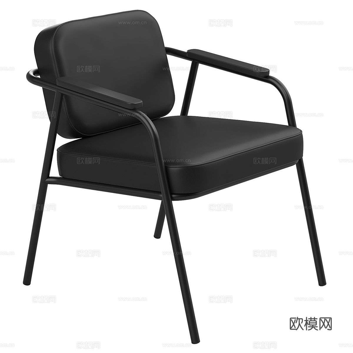 现代意式皮革餐椅3d模型