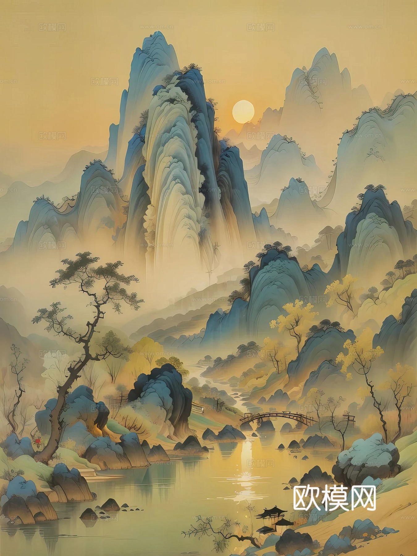 新中式国风壁纸壁画