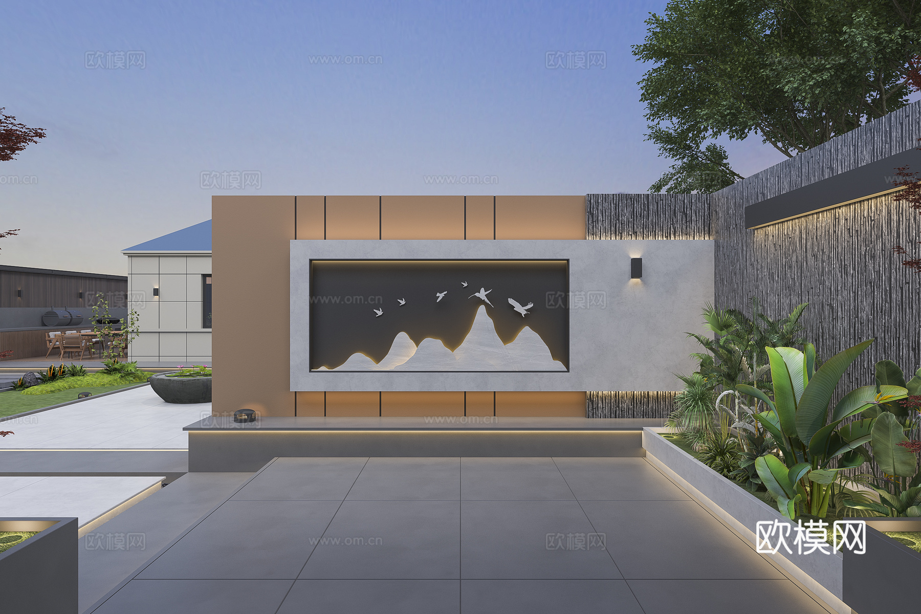 户外花园庭院3d模型
