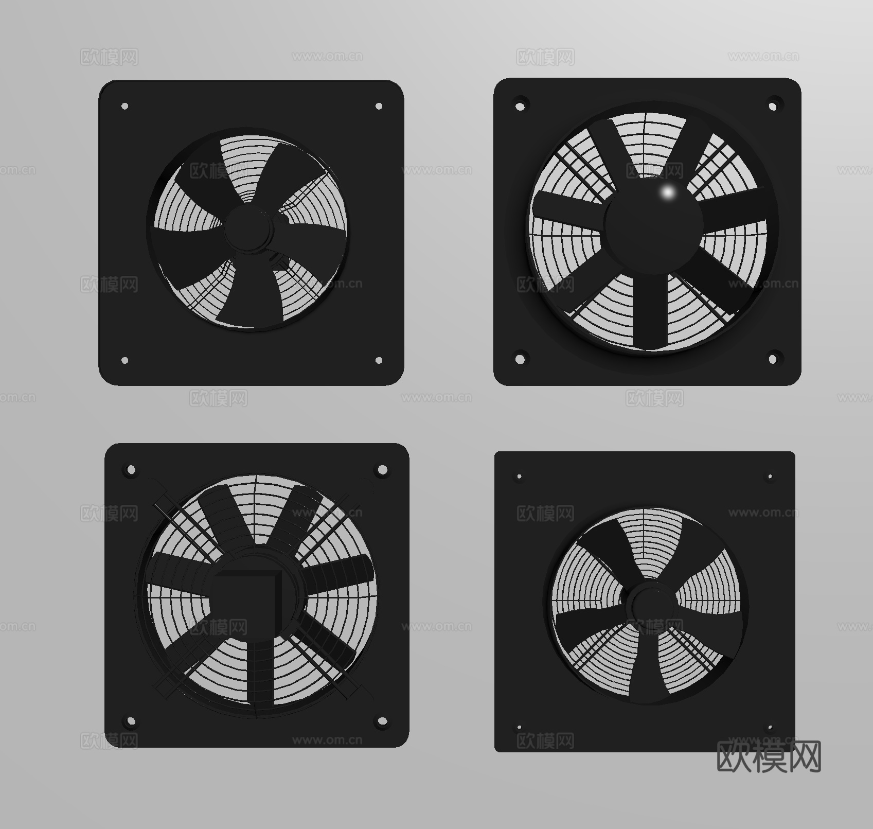 排气扇 换气扇 工业设备su模型