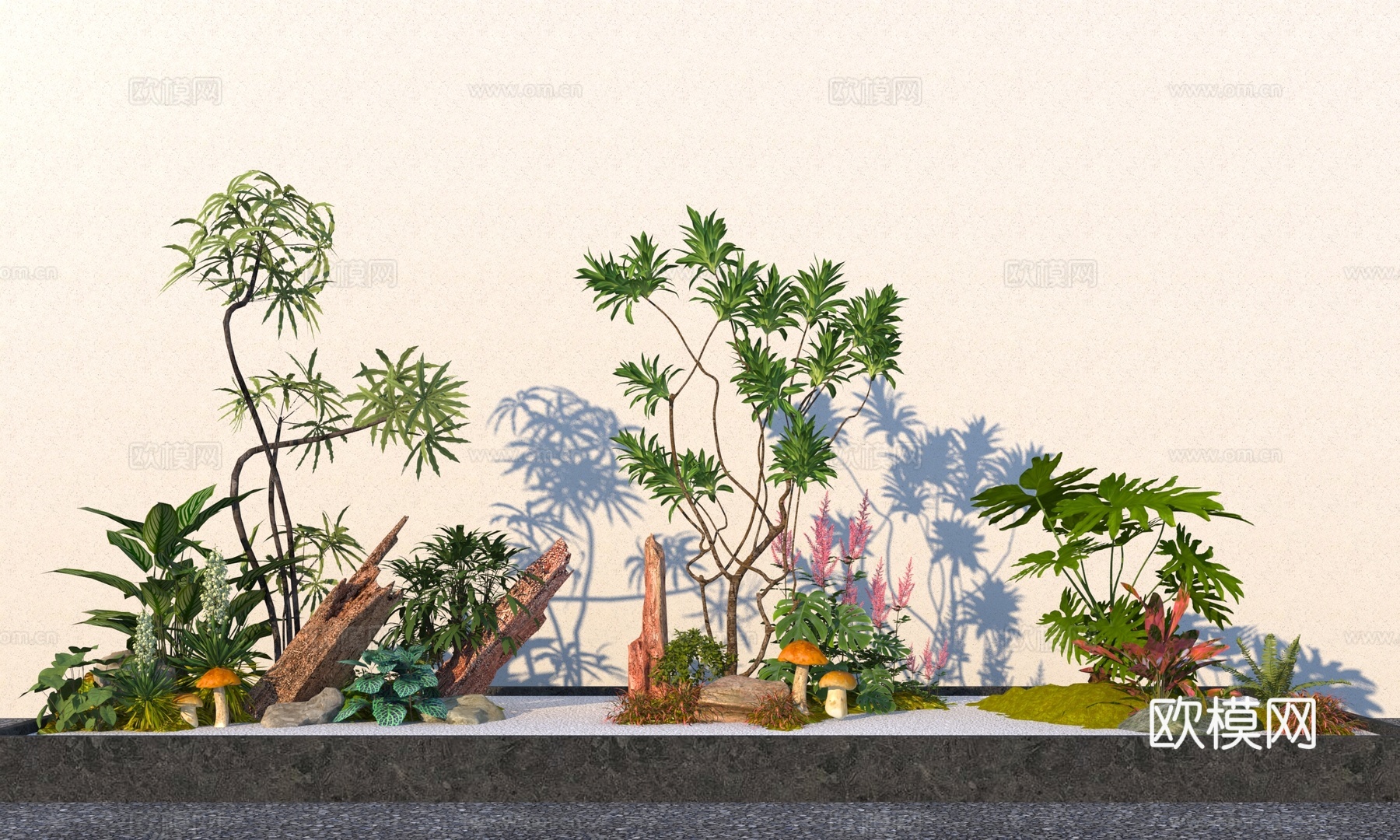 现代室内植物组合3d模型