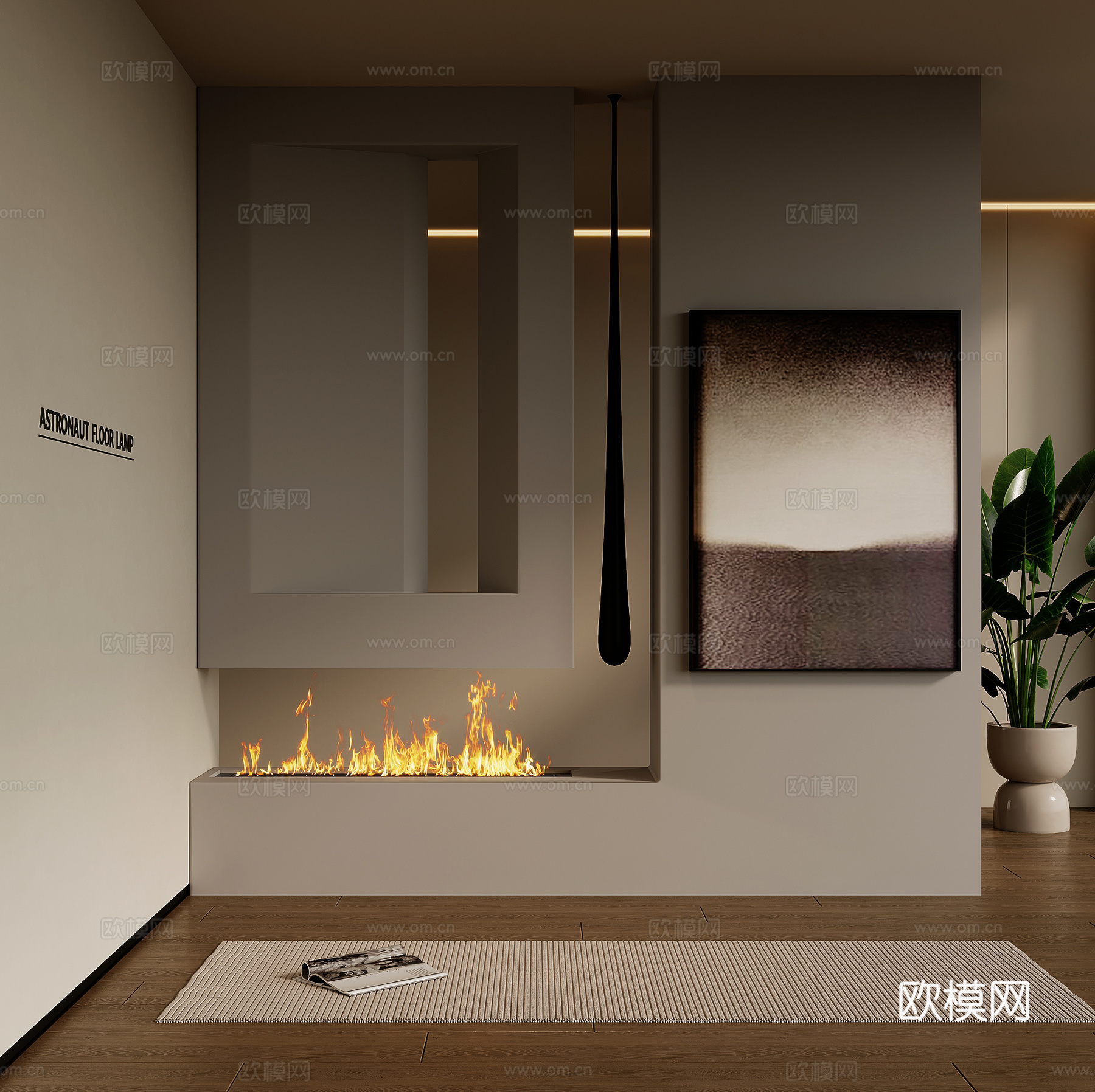 法式奶油风玄关 玄关背景3d模型