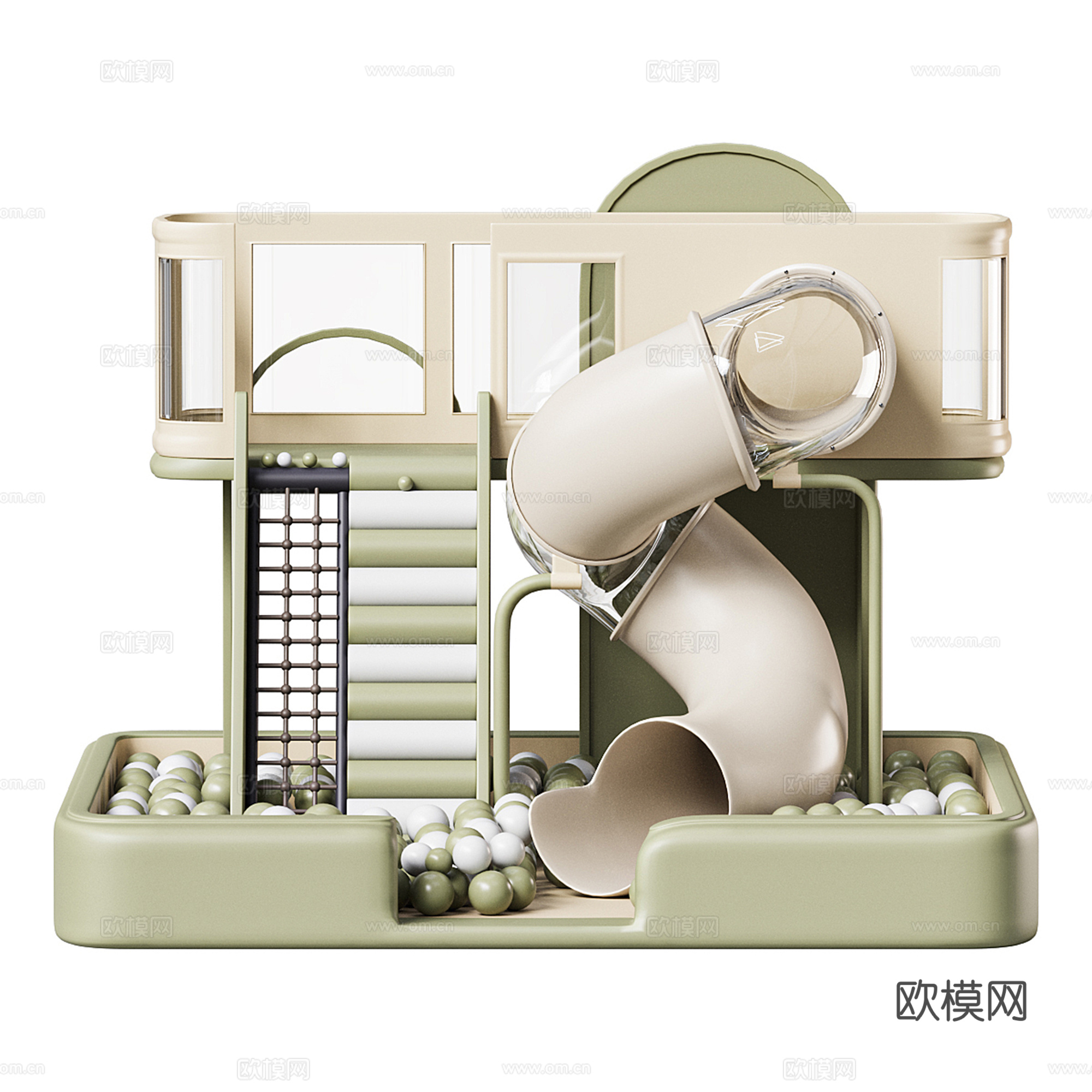 现代儿童玩乐区 泡泡池su模型