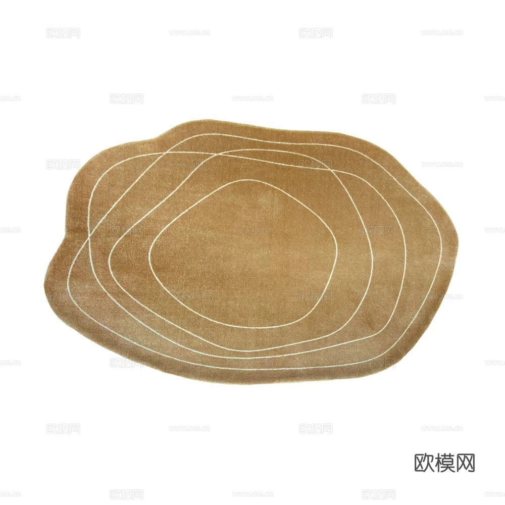 不规则圆形地毯卧室客厅书房电脑椅子地垫轻奢衣帽间毛绒地毯圆型su模型