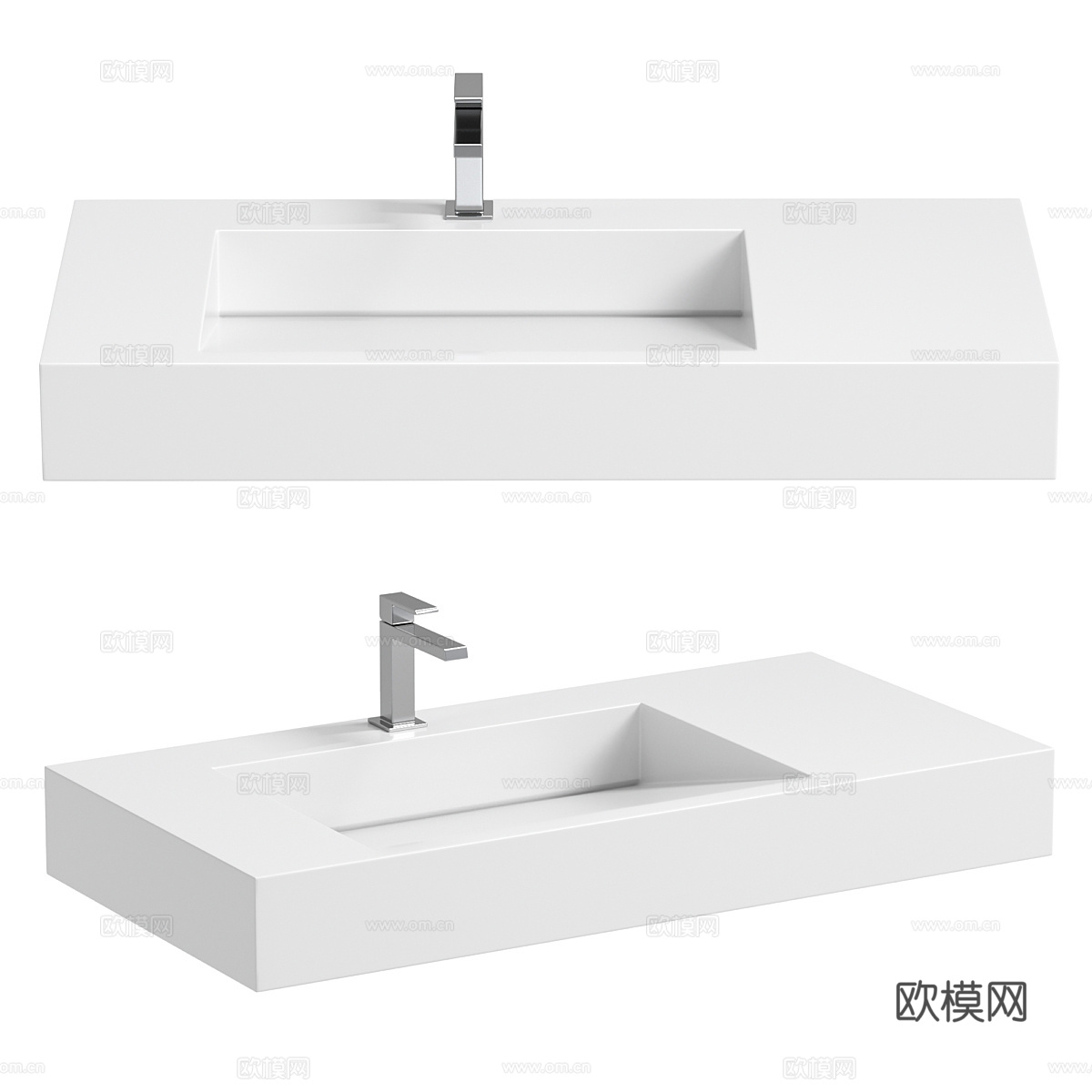 现代意式极简斜坡水槽3d模型