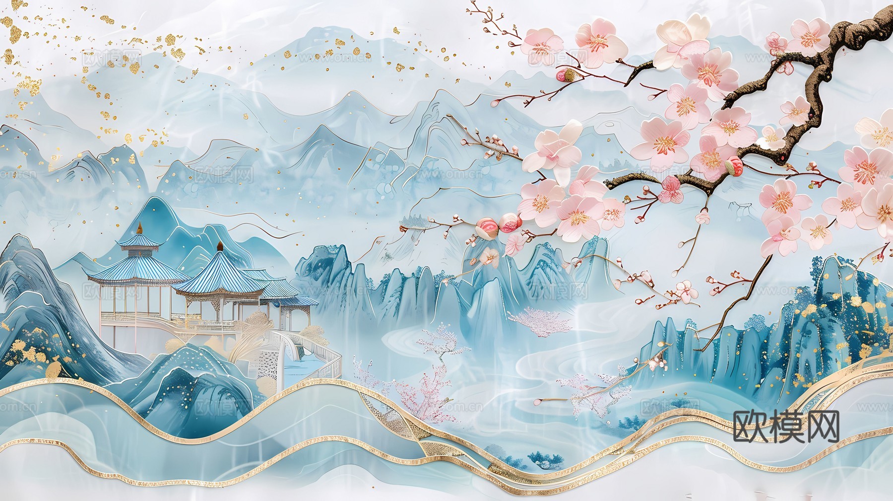 新中式国风壁纸壁画