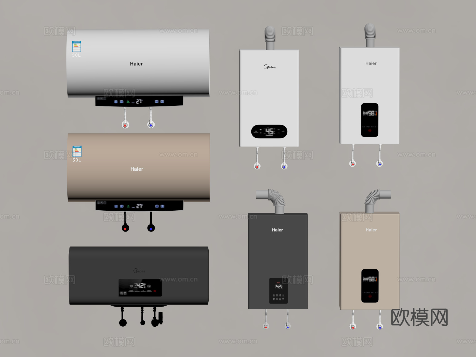 热水器 电热水器 燃气热水器su模型
