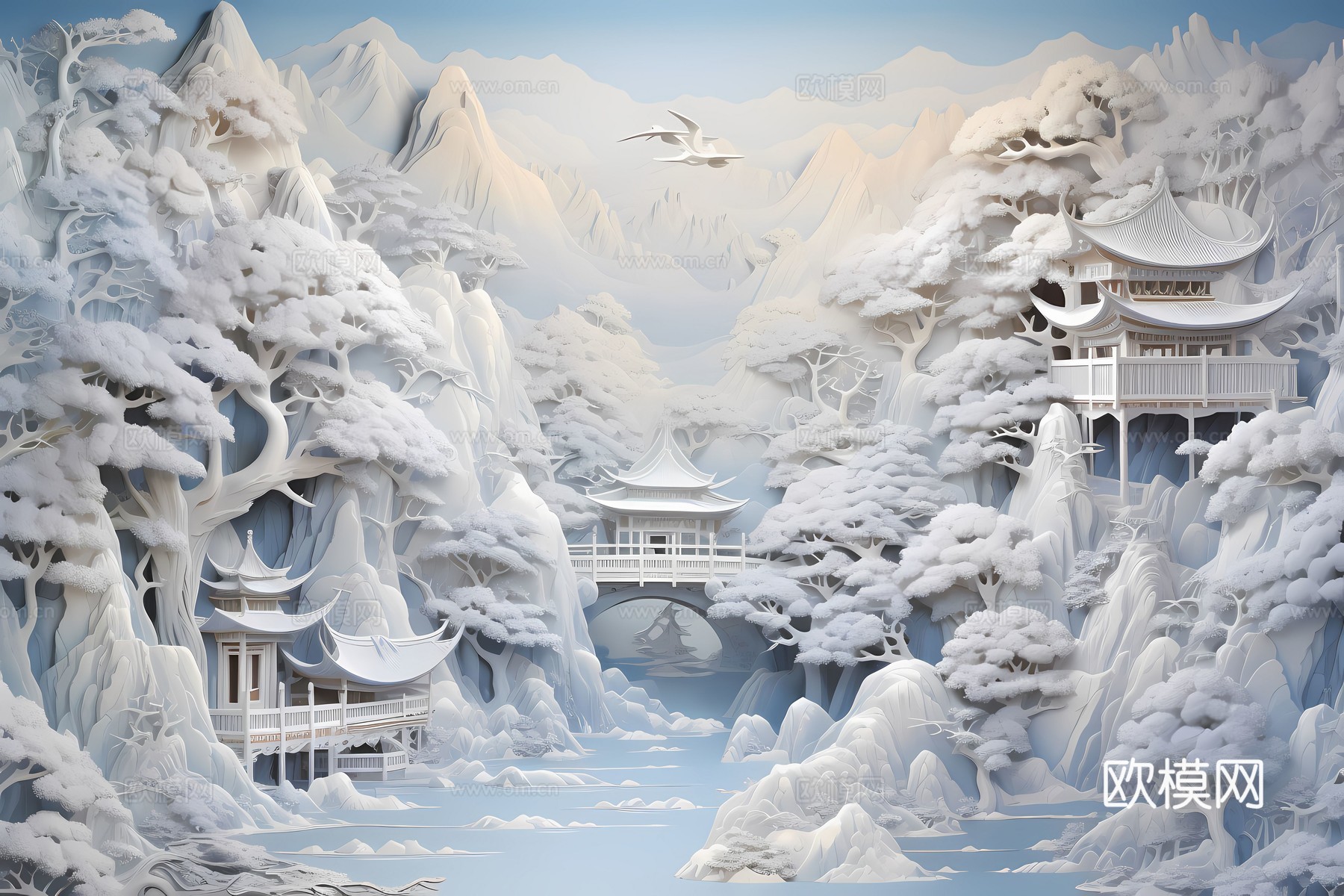 新中式国风壁纸壁画