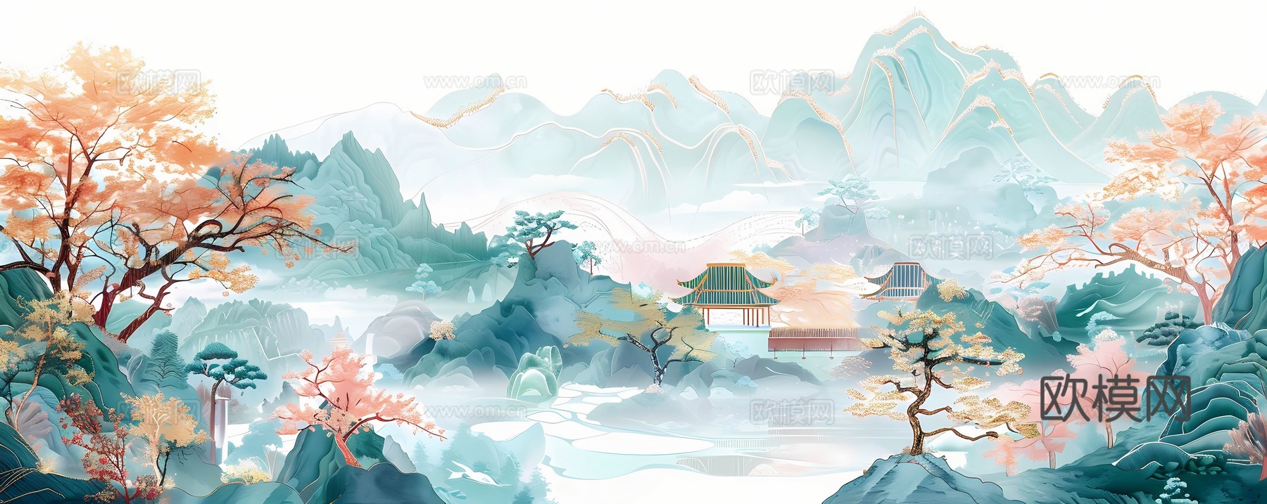 新中式国风壁纸壁画