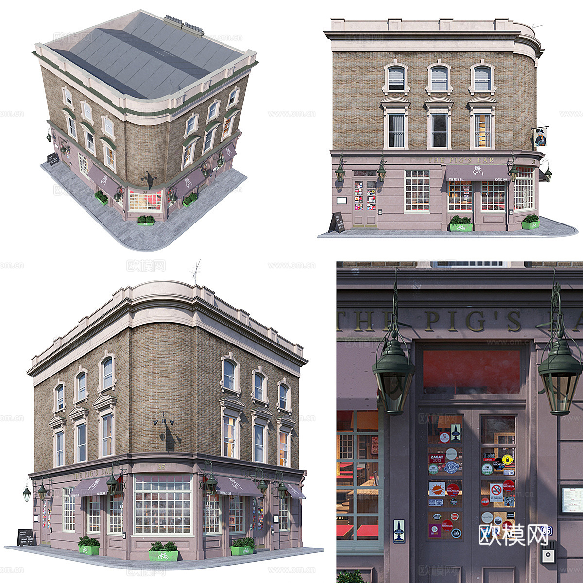 欧式建筑 转角建筑3d模型