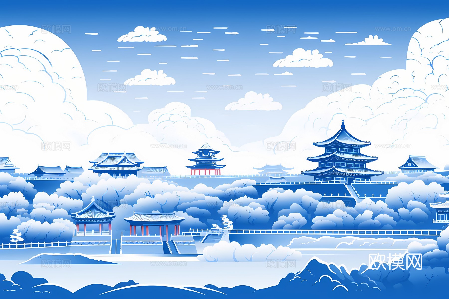 新中式国风壁纸壁画