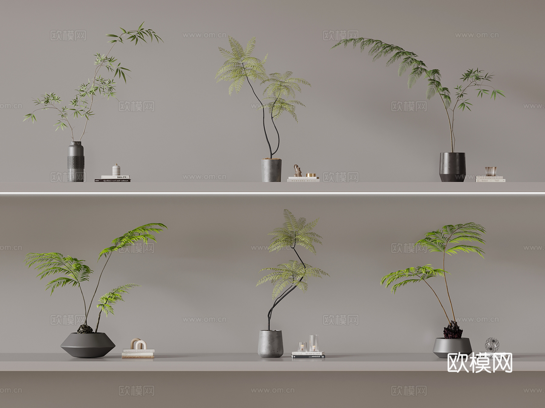 新中式水生植物 水生植物组合su模型