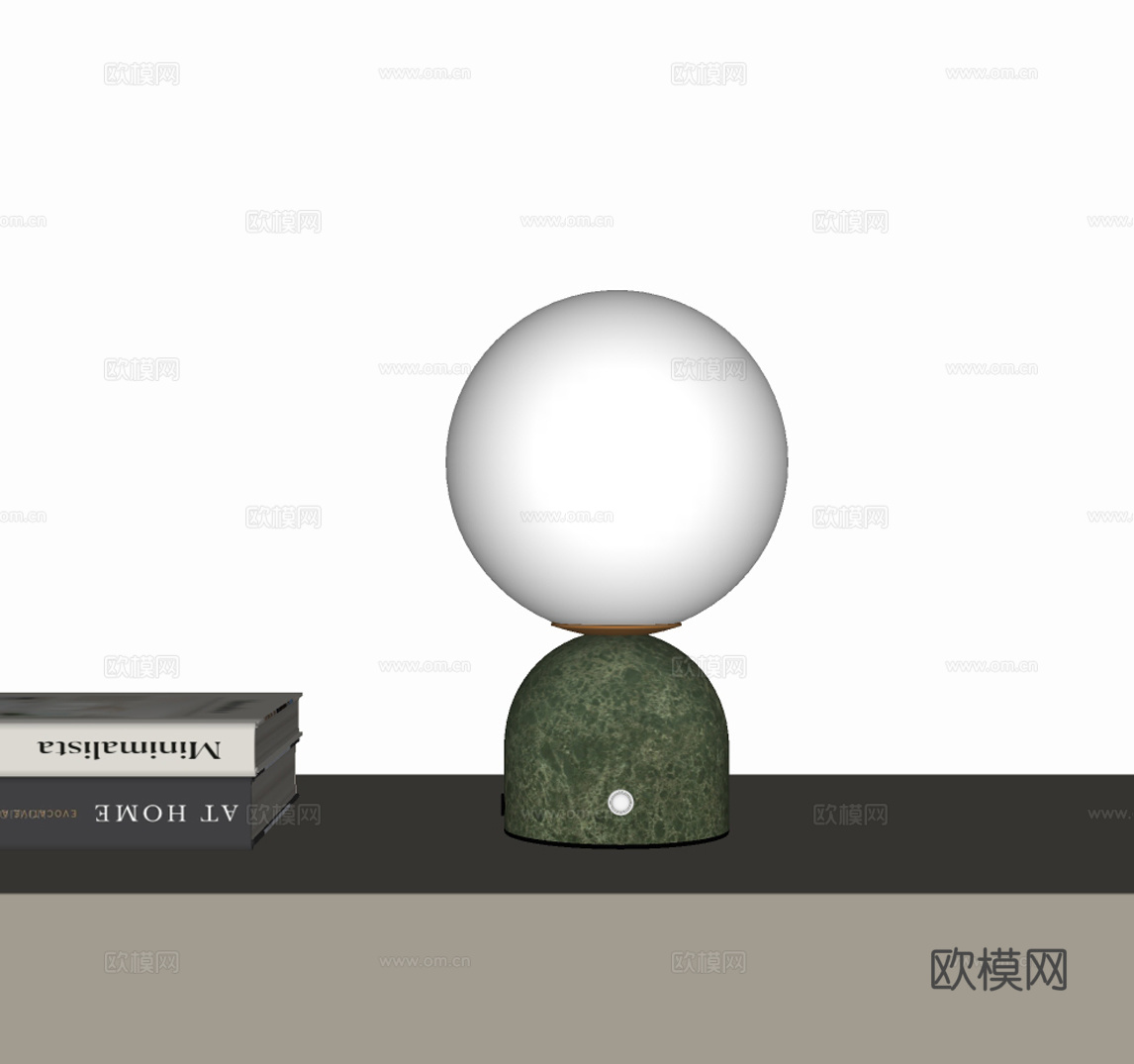 现代轻奢台灯su模型