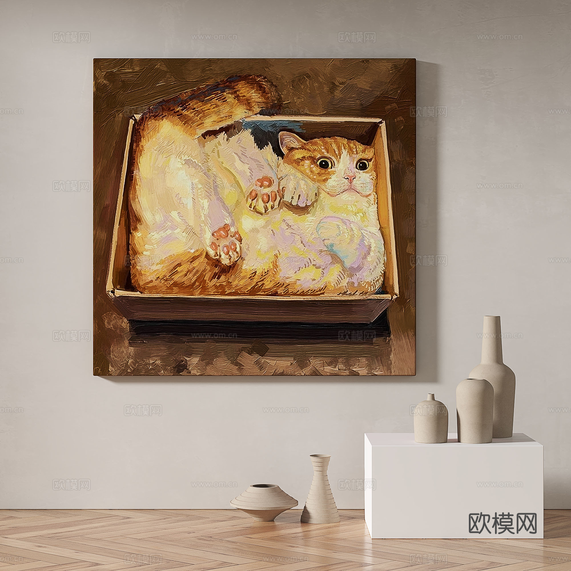 现代，简约，抽象，装饰画3d模型