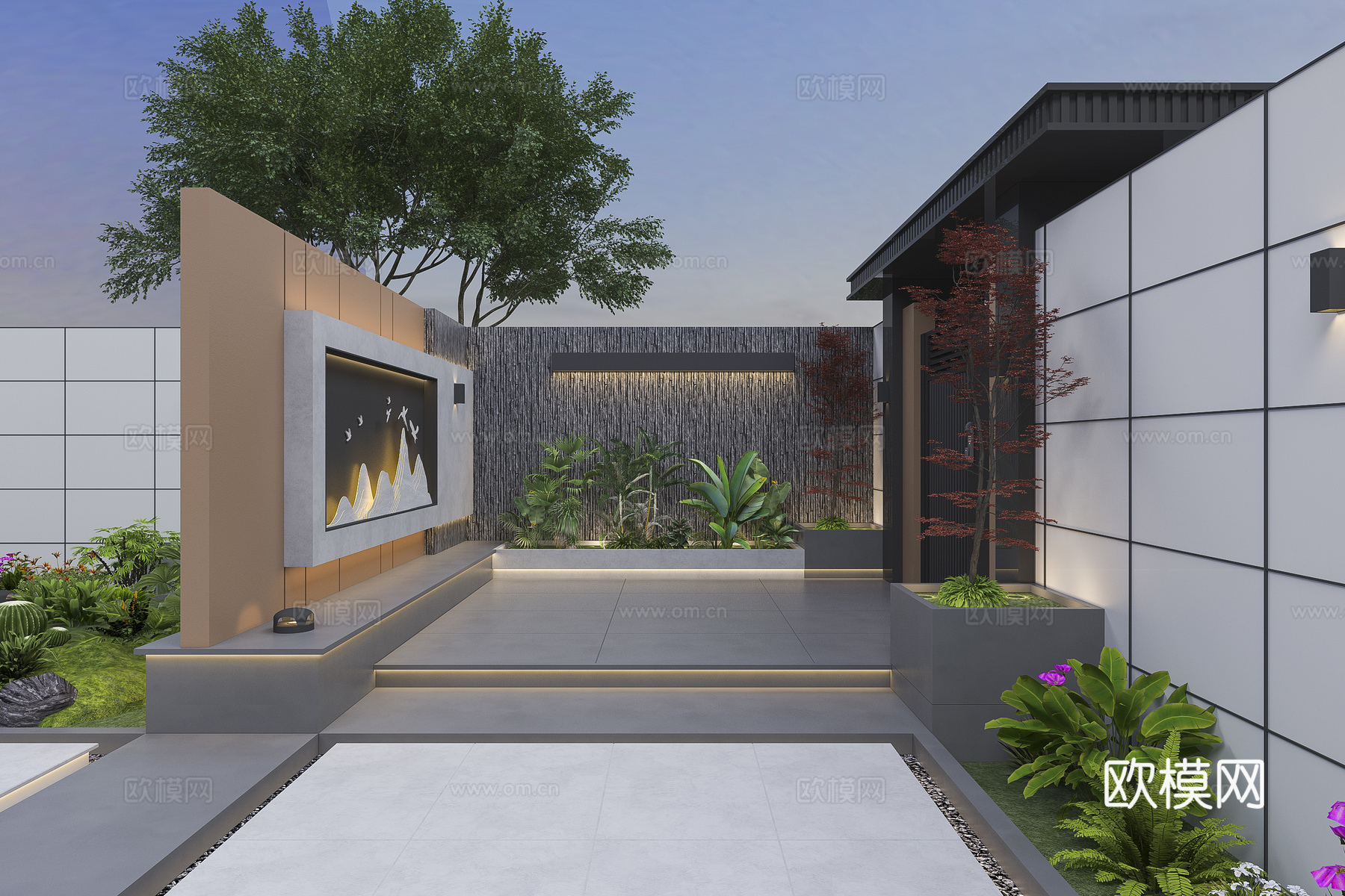 户外花园庭院3d模型