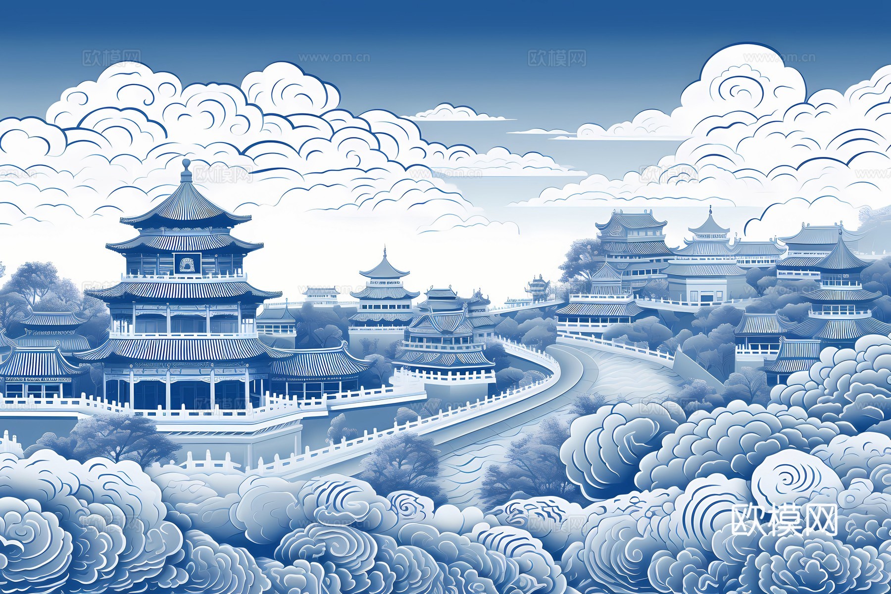 新中式国风壁纸壁画