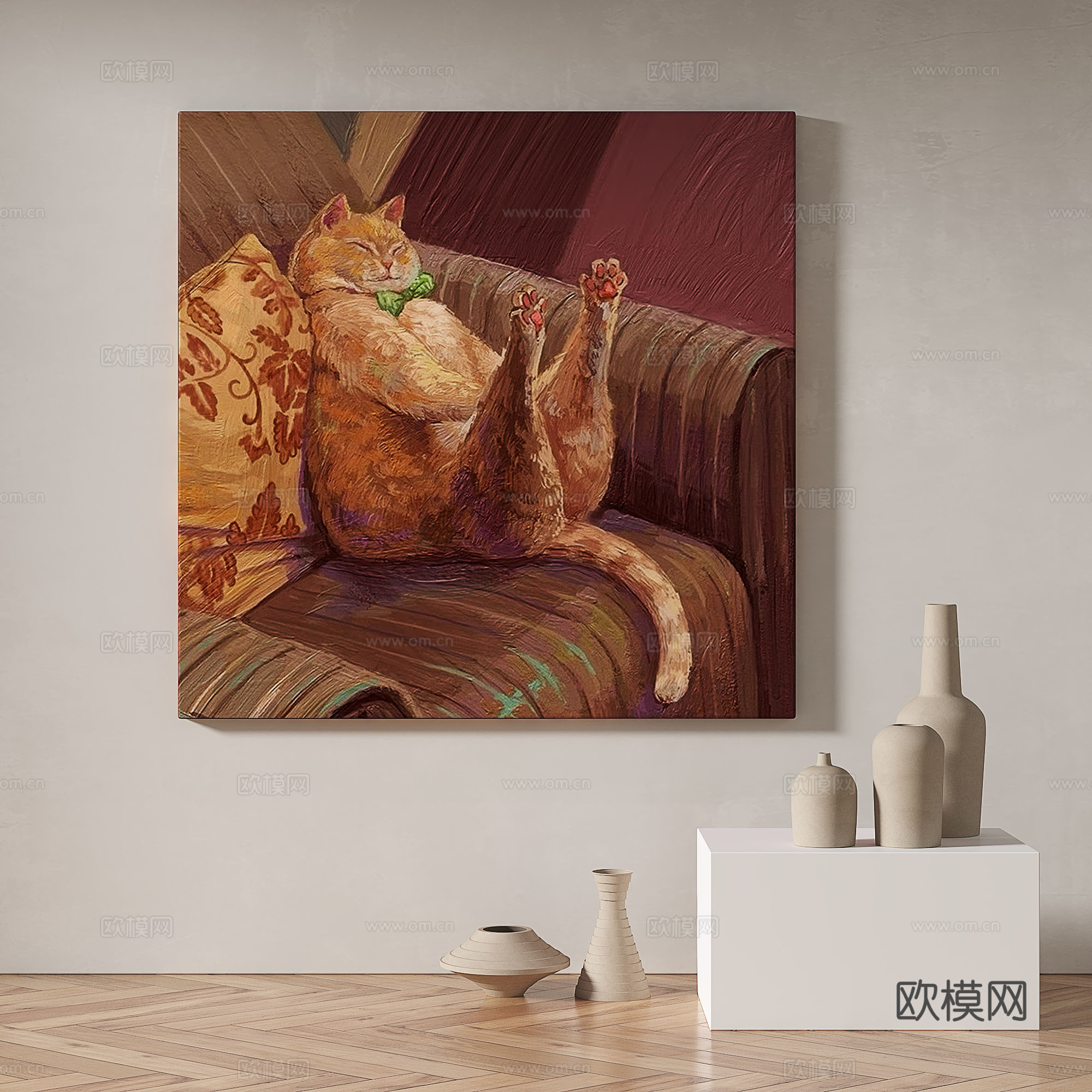 现代，简约，抽象，装饰画3d模型