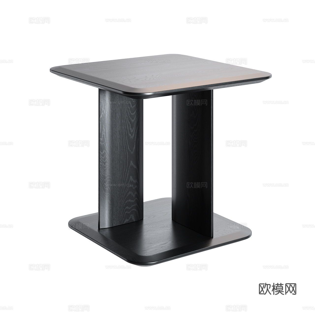 Poliform 极简边桌 边几 床头柜 实木边几 黑色边几3d模型
