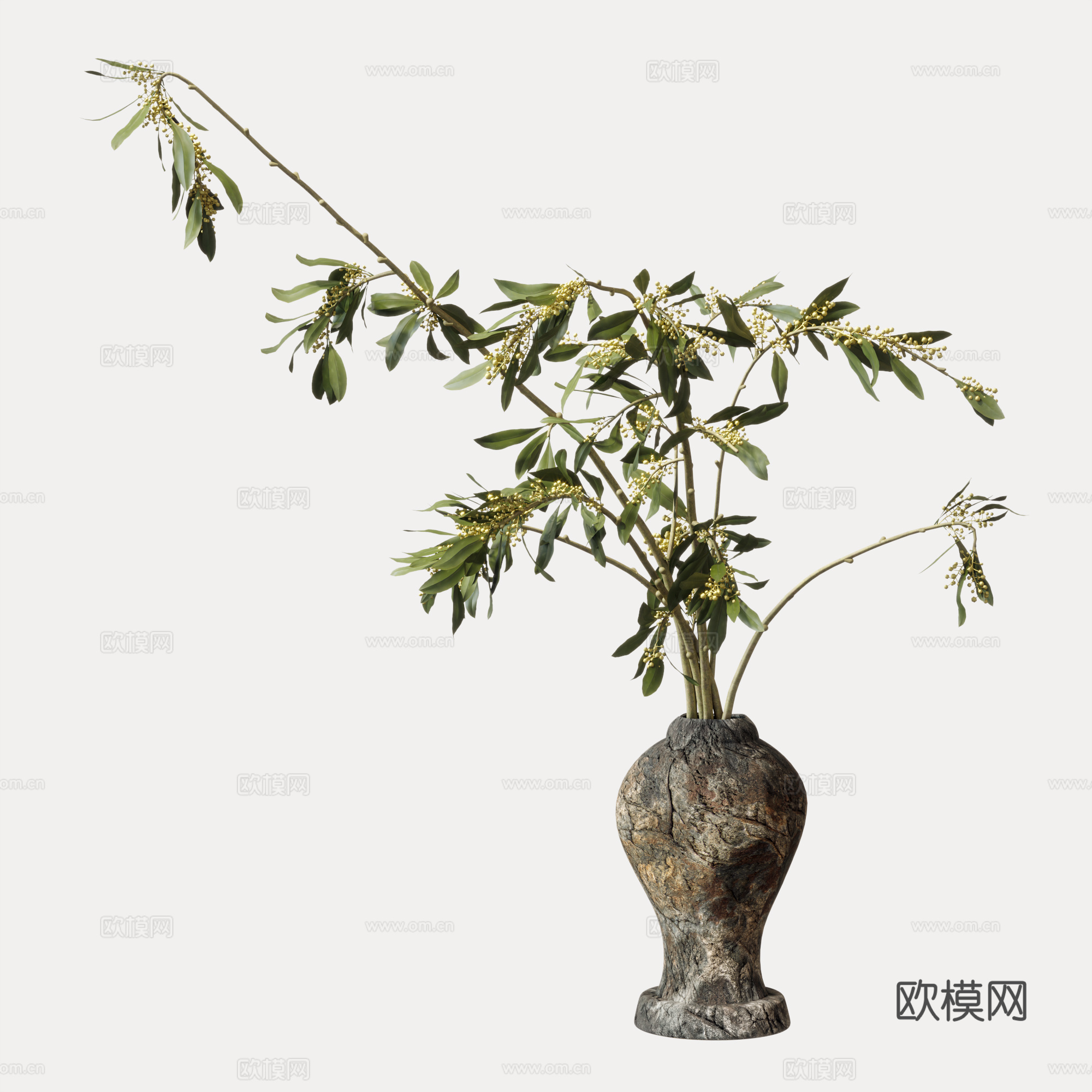 现代花艺摆件 花瓶 绿植 植物 盆景盆栽su模型