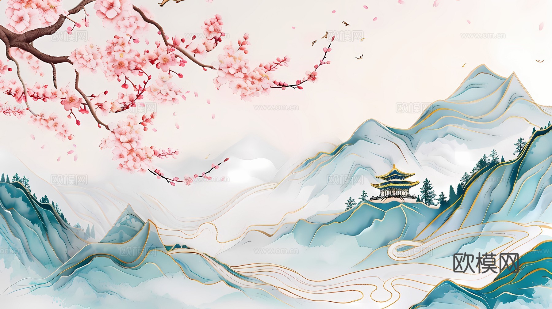 新中式国风壁纸壁画