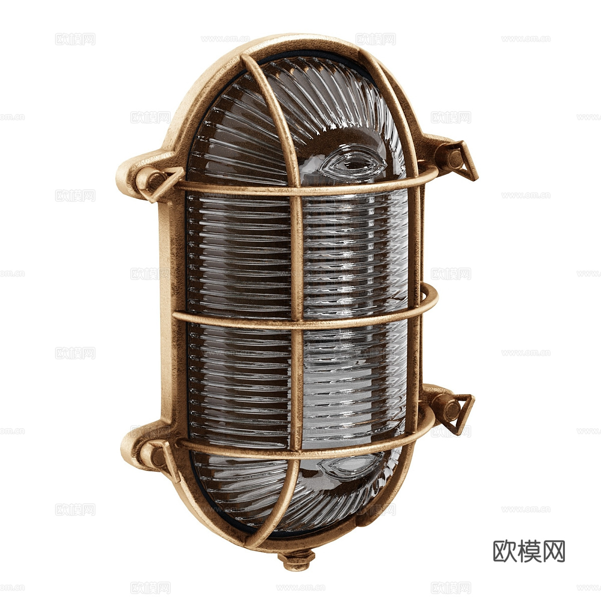 美式复古装饰玻璃壁灯3d模型