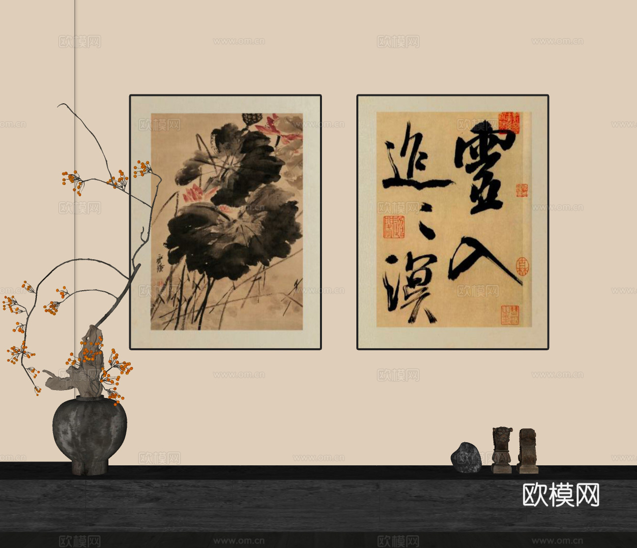 中古复古挂画 中古复古挂画 复古挂画 客厅挂画 玄关挂画 书su模型