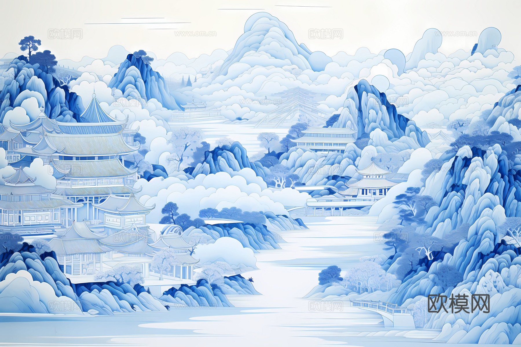 新中式国风壁纸壁画