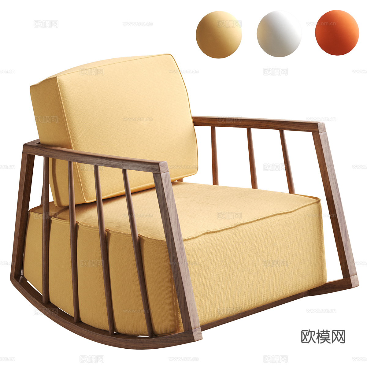 新中式摇椅3d模型