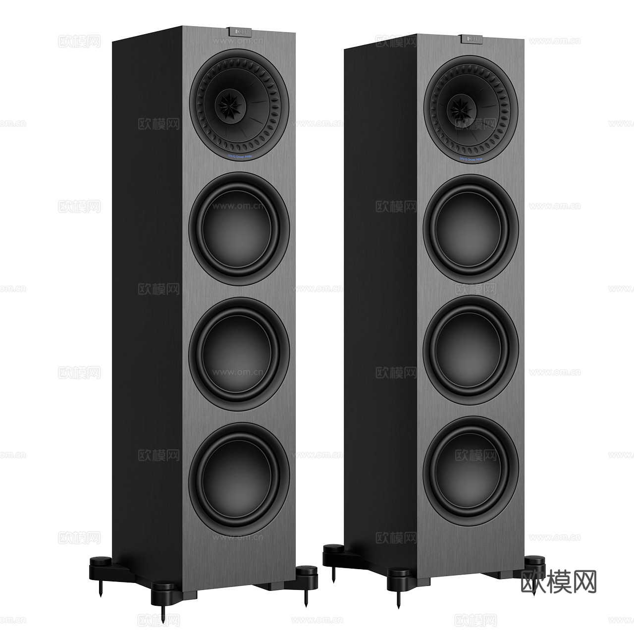 KEF 扬声器 HiFi 落地式音响 音响 胡桃木音响3d模型