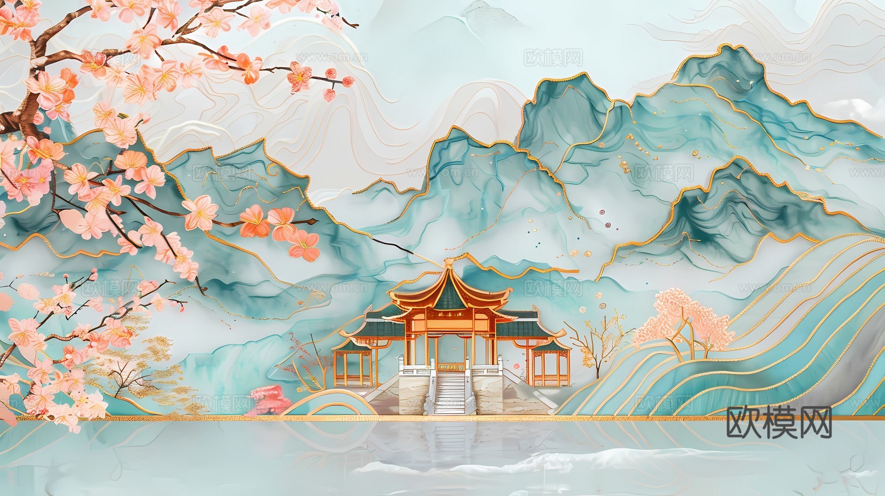 新中式国风壁纸壁画
