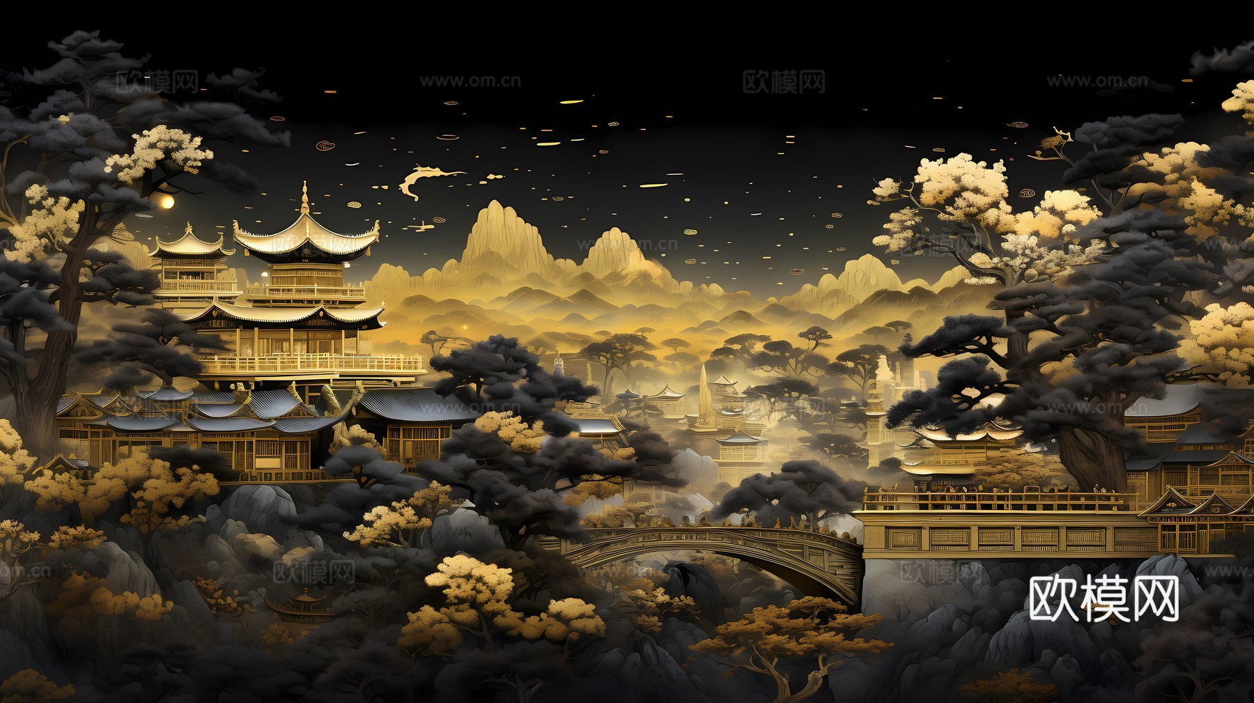 新中式国风壁纸壁画