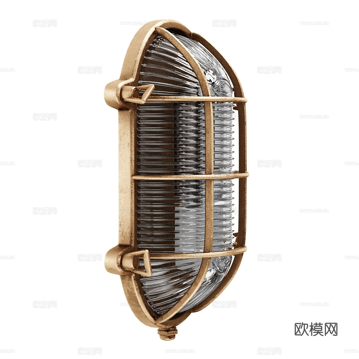 美式复古装饰玻璃壁灯3d模型