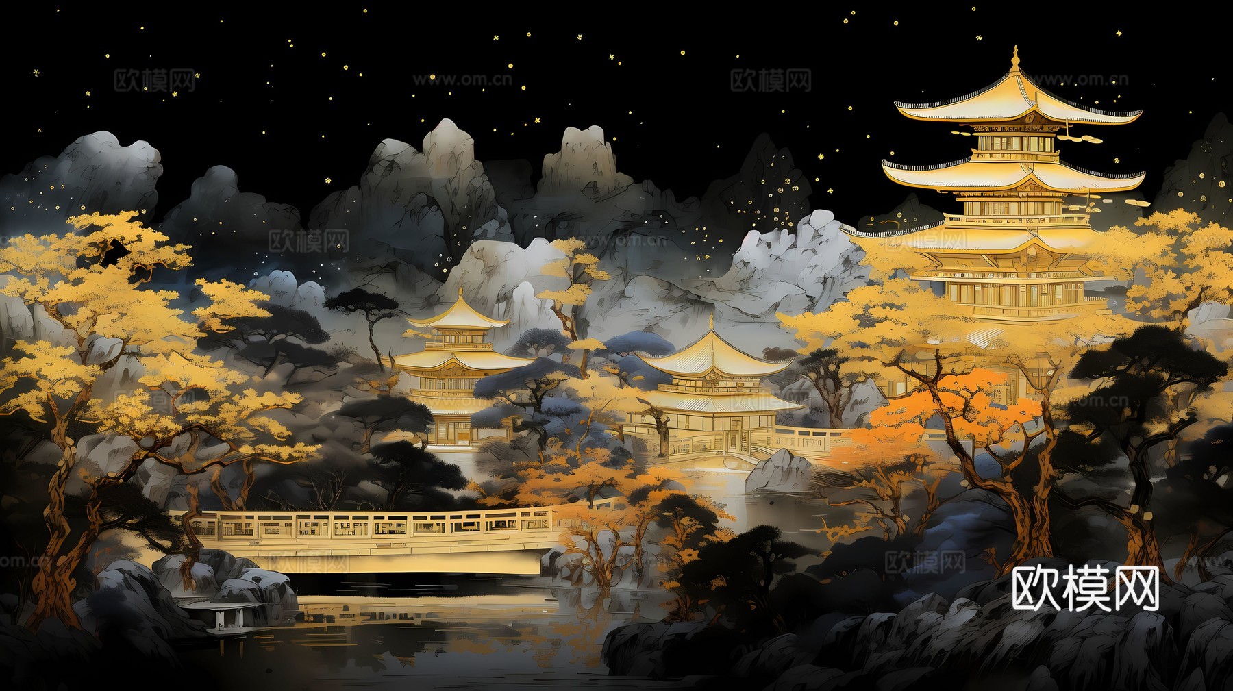 新中式国风壁纸壁画