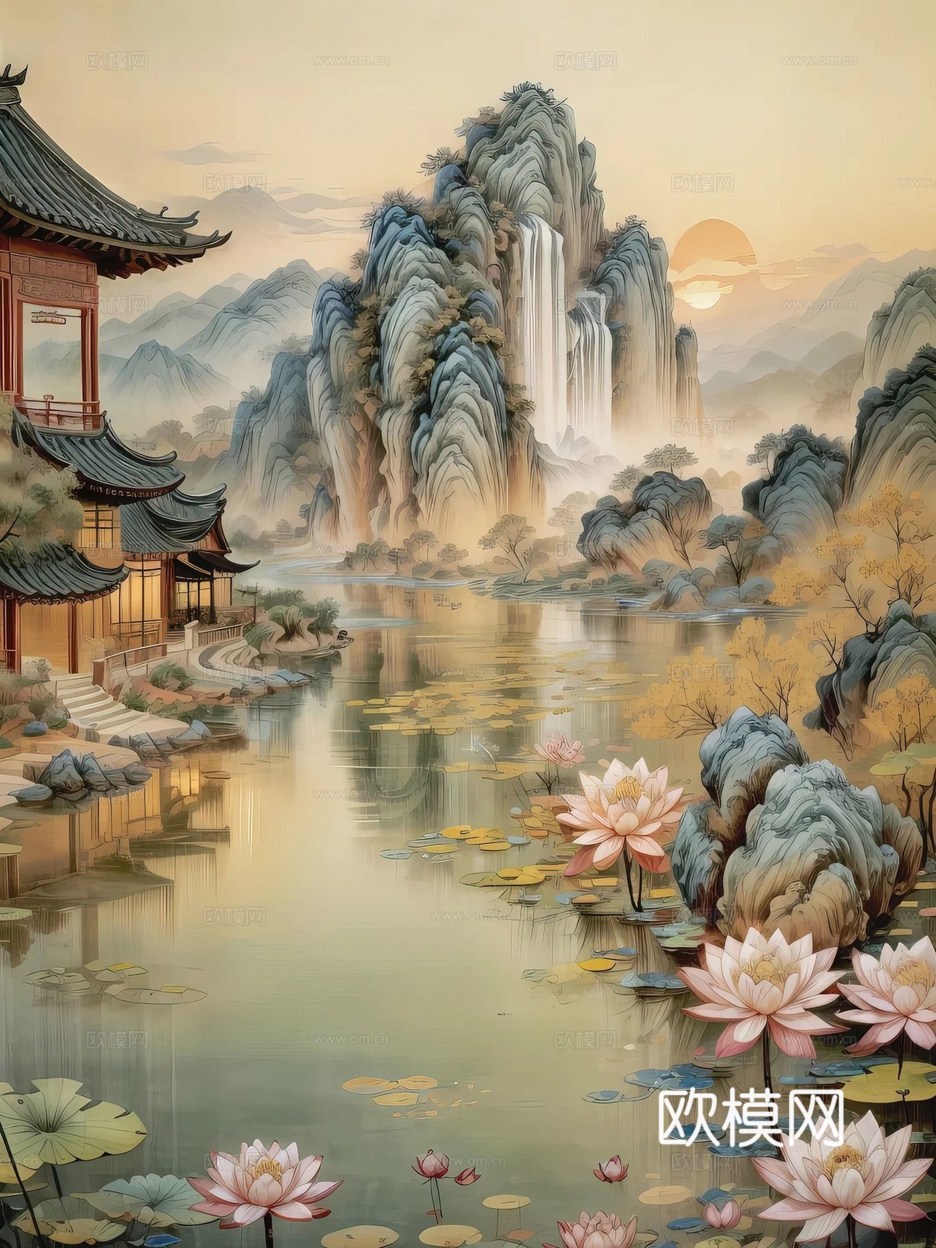 新中式国风壁纸壁画