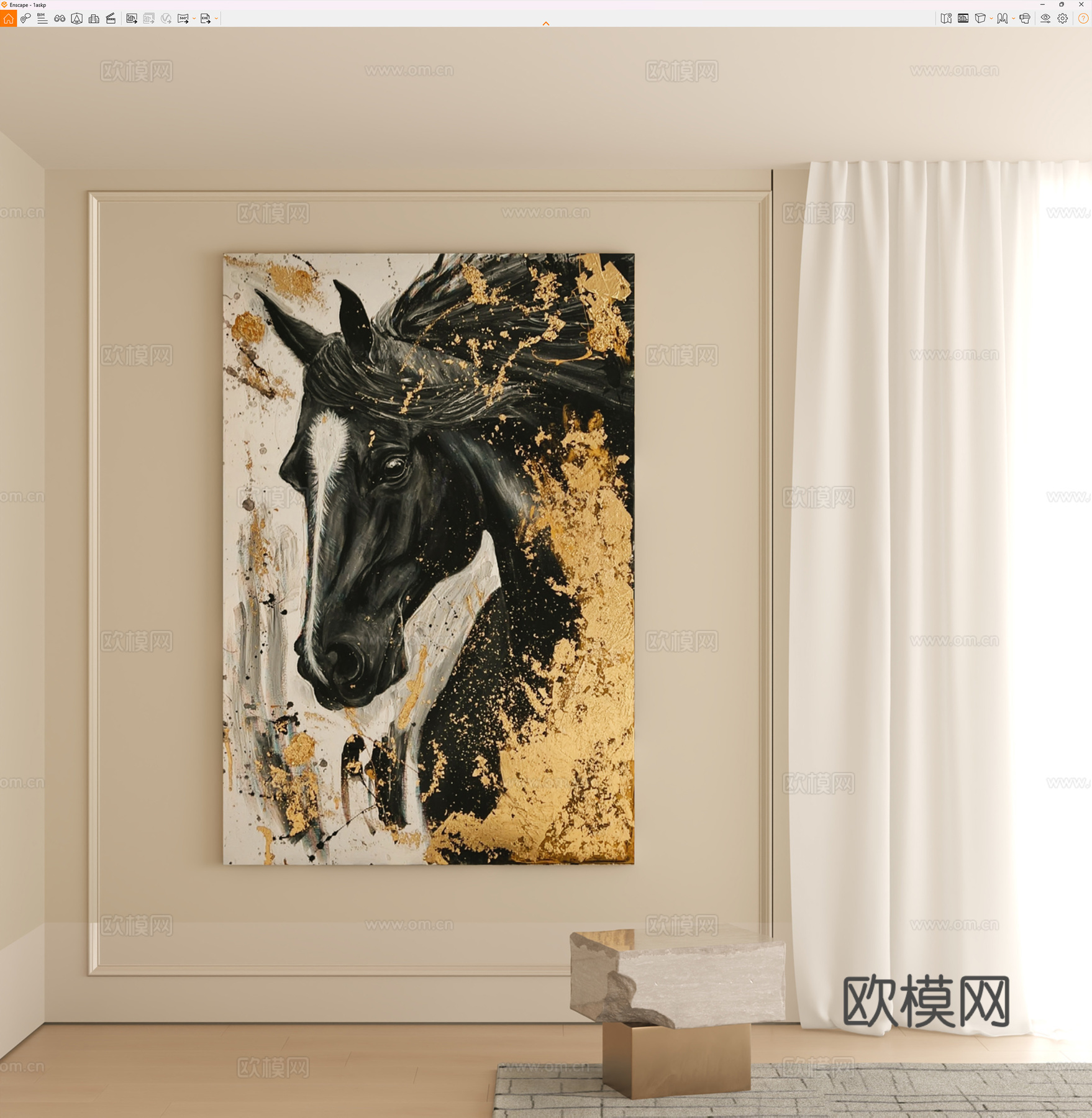 现代挂画 现代装饰画挂画 挂画 肌理画 客厅挂画 玄关挂画su模型