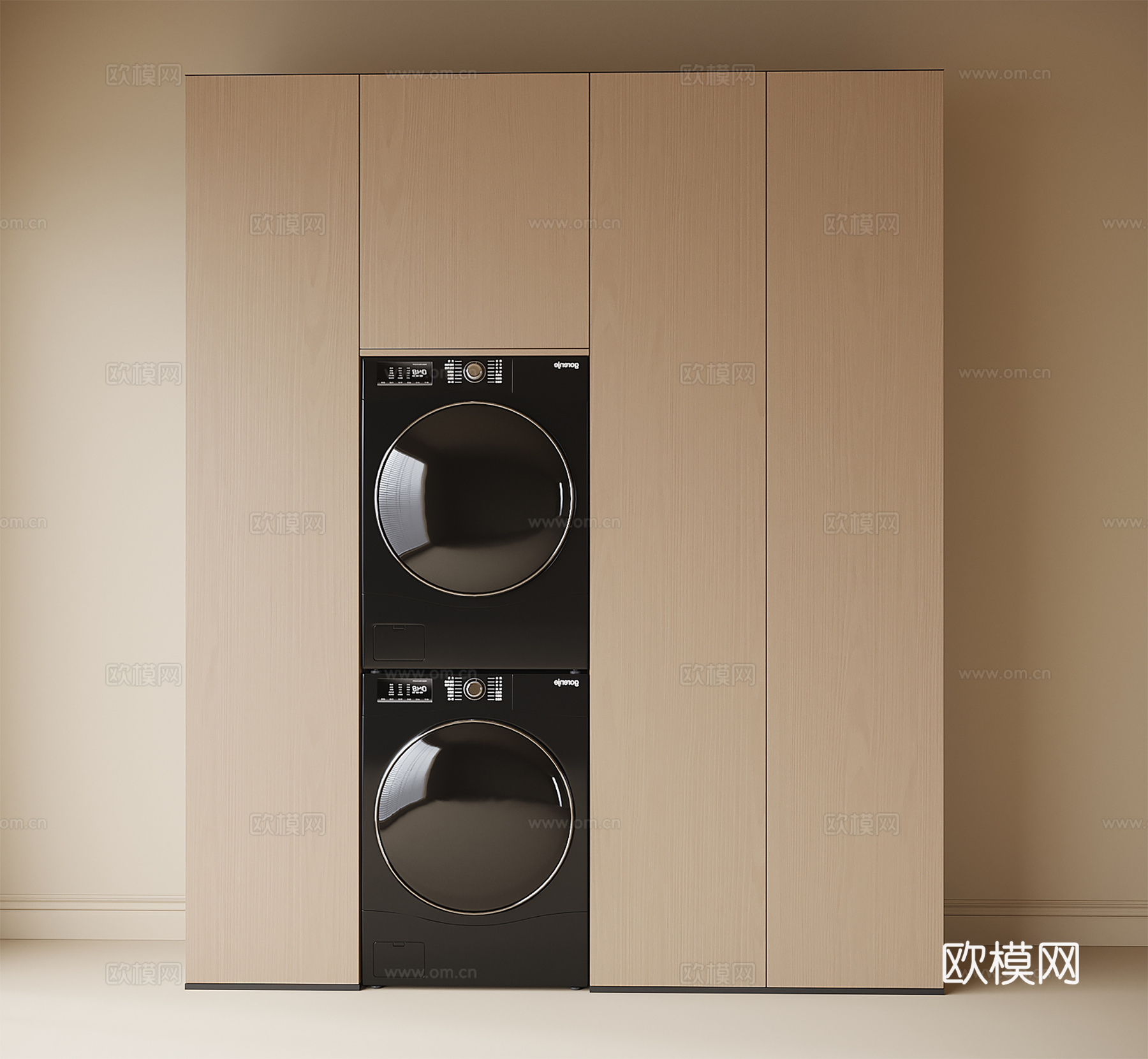 洗衣机烘干机 洗衣机柜 阳台柜su模型