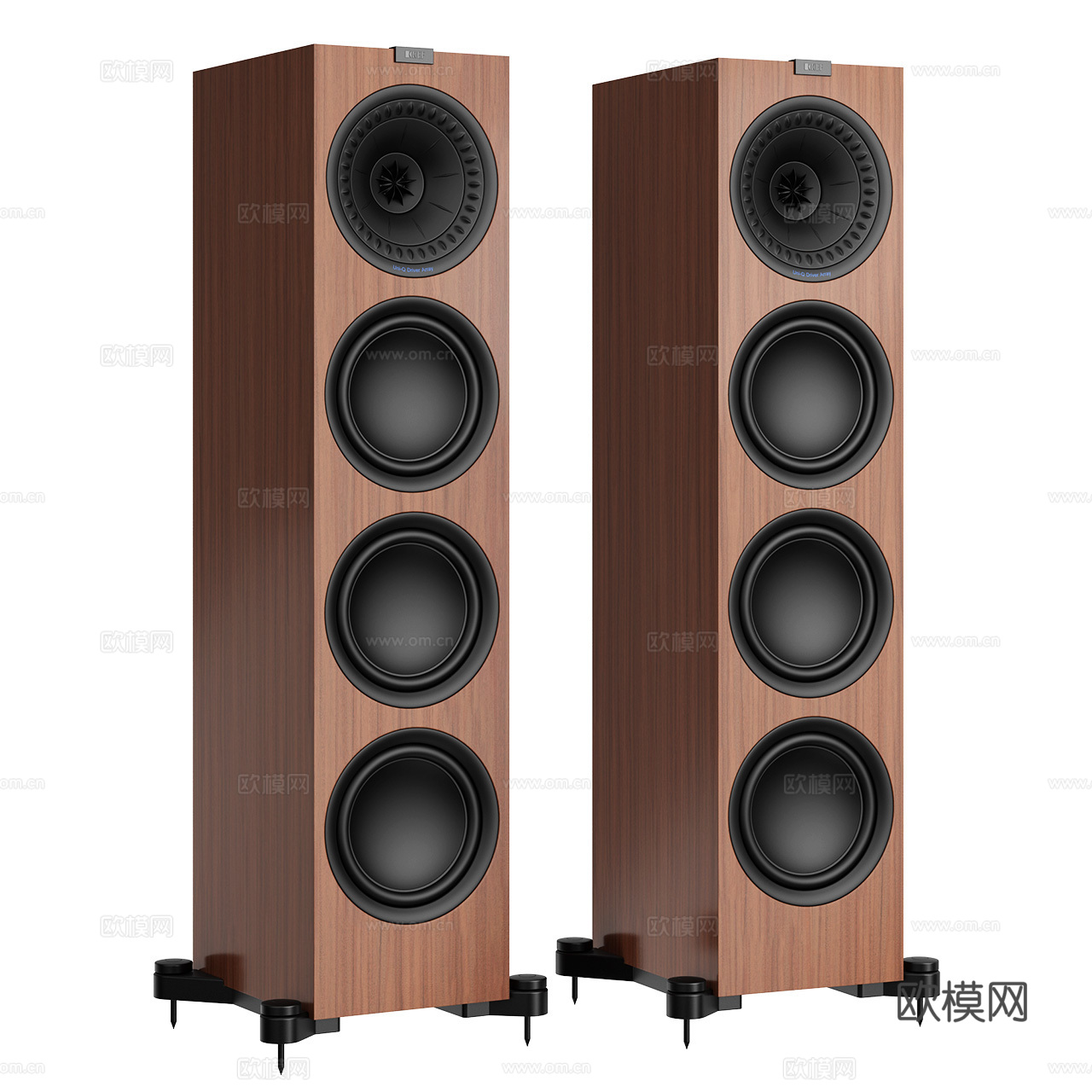 KEF 扬声器 HiFi 落地式音响 音响 胡桃木音响3d模型