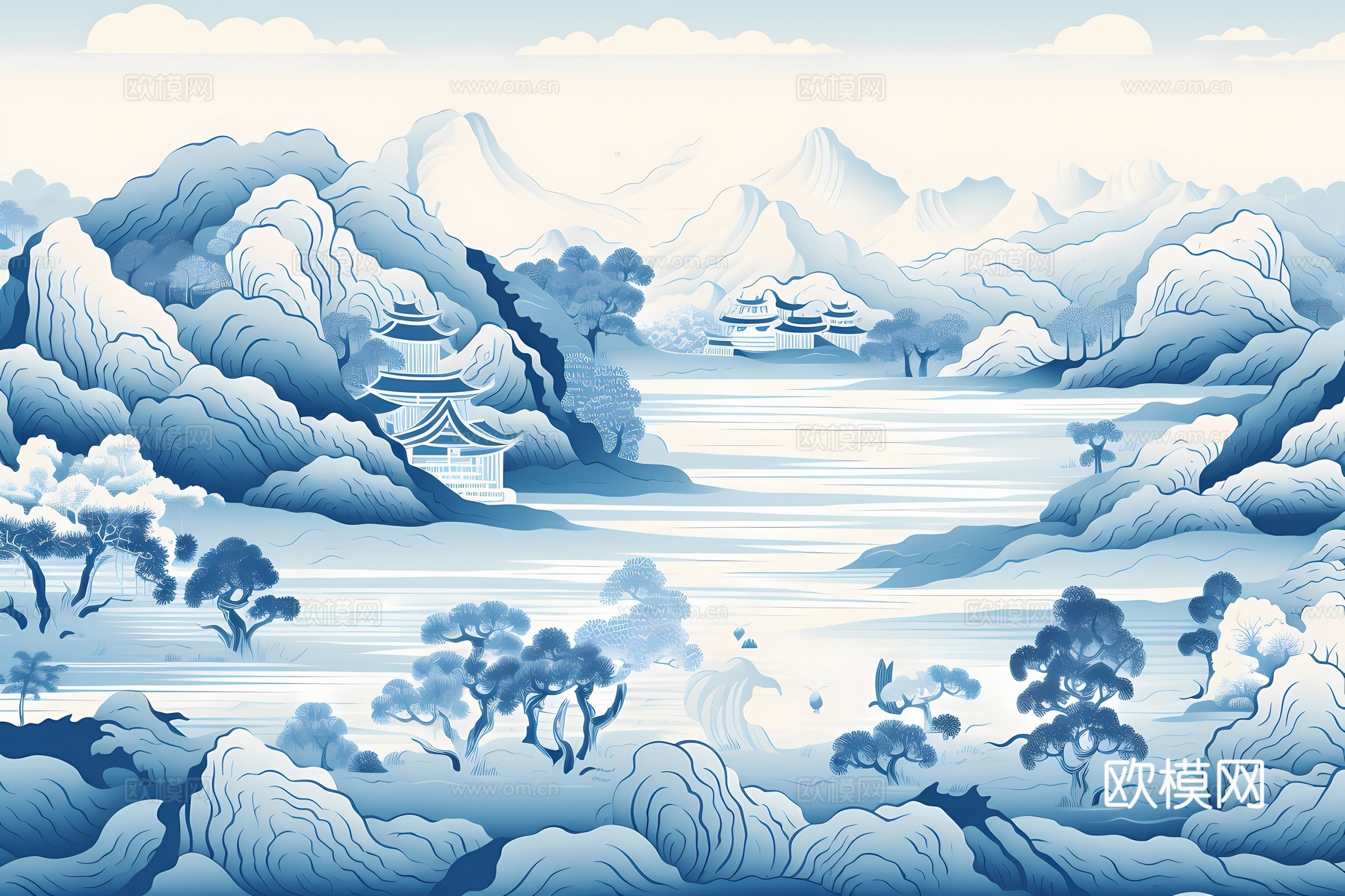 新中式国风壁纸壁画
