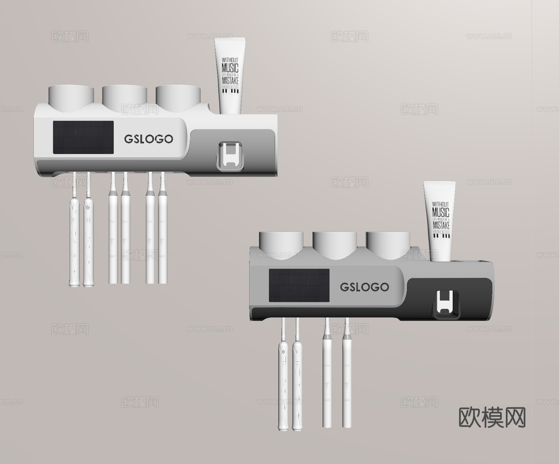 挂壁牙刷架 牙膏架su模型