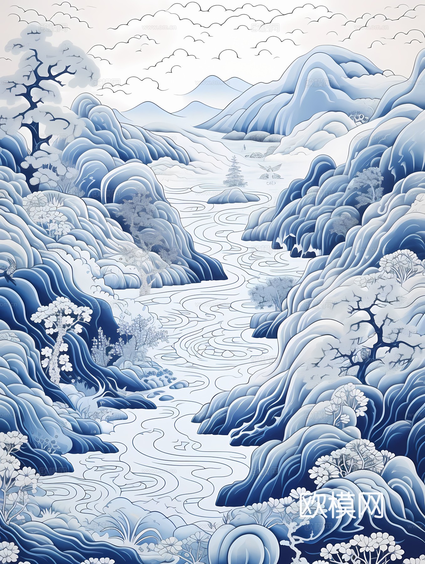 新中式国风壁纸壁画